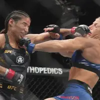 Harrison, Dvalishvili celebrate as 135-pound champions at UFC 316 with President Trump looking on