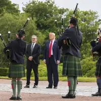 Trump caps his Scottish visit by opening a new golf course