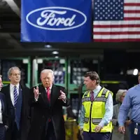 Trump visits Ford plant and defends his tariffs, hoping to counter jitters about the economy