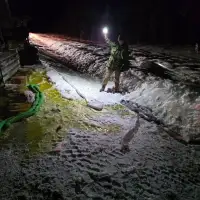 Cleanup underway after military fuel truck overturns on N.W.T. highway