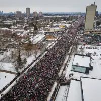 Hundreds of thousands march in Toronto rally in support of Iran protests