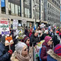 Hundreds gather for First Nations-led protest in Nova Scotia over budget cuts