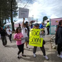 Protesters outside Vancouver's Lapu Lapu festival marking 1 year after 11 were killed