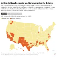 The Latest: The Supreme Court voids a majority Black congressional district in Louisiana