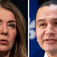 Danielle Smith pushes back against Manitoba premier’s comments as controversy grows over prospective referendum question