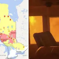 More than 850 wildfires across Canada as flames tear through parts of Northern Ontario, destroying buildings