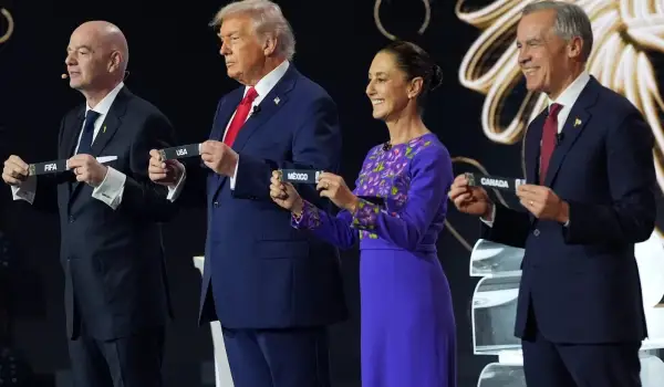 Carney, Trump and Sheinbaum talk trade at 2026 World Cup draw in Washington D.C.