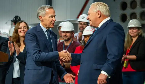 Doug Ford praises Mark Carney and appeals for a majority government ahead of byelections