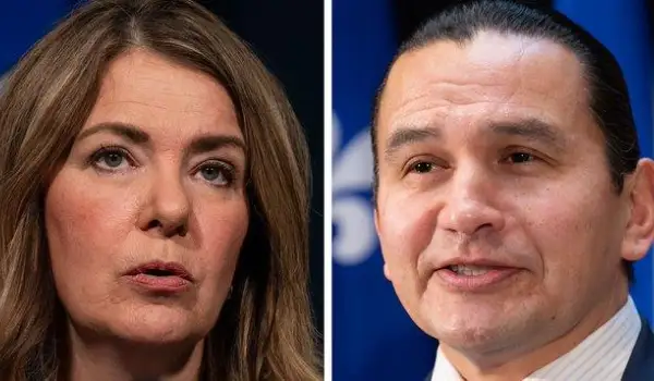 Danielle Smith pushes back against Manitoba premier’s comments as controversy grows over prospective referendum question